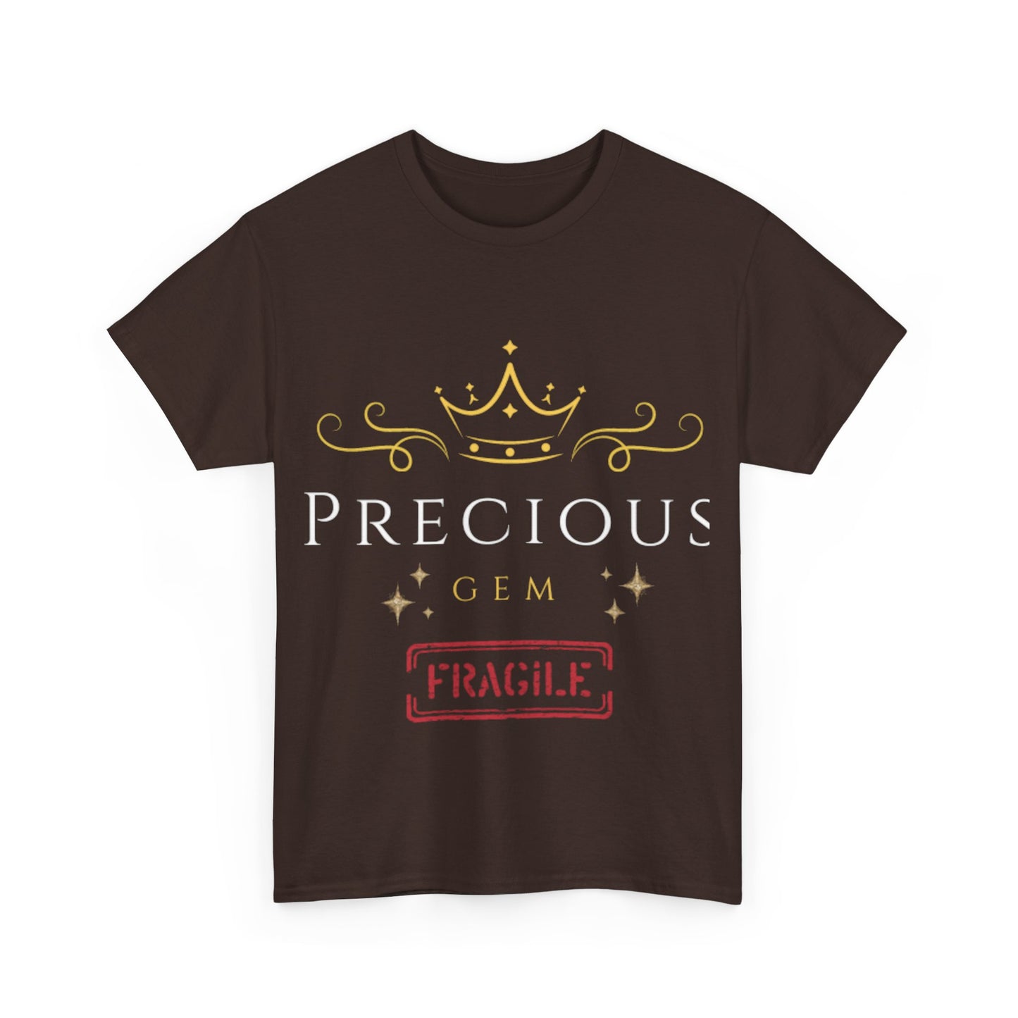 Elegant Glow: Precious Gem Fragile  Unisex Heavy Cotton T-shirt