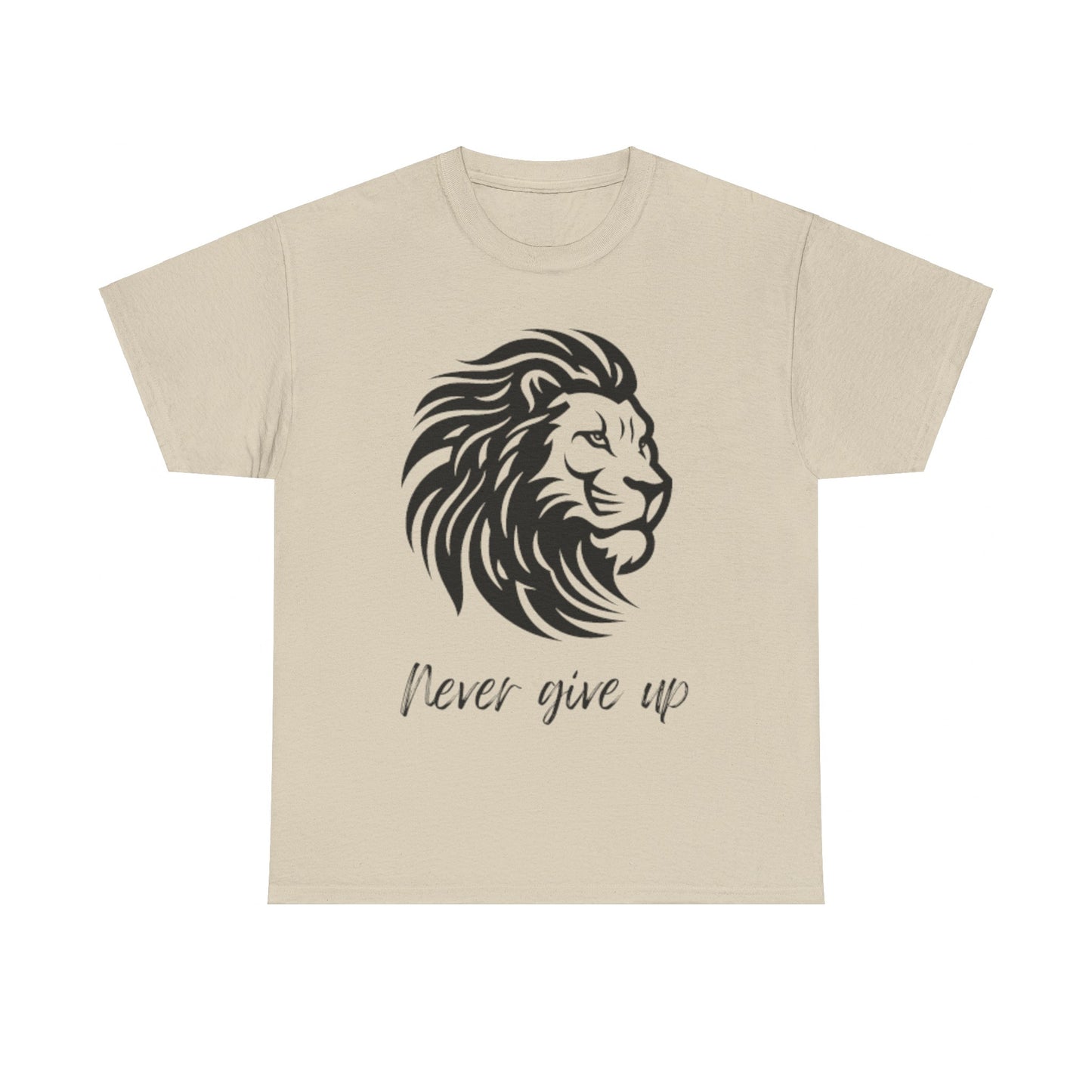 encouraging 'Never give up' Logo T-shirt - Perfect for Every Age