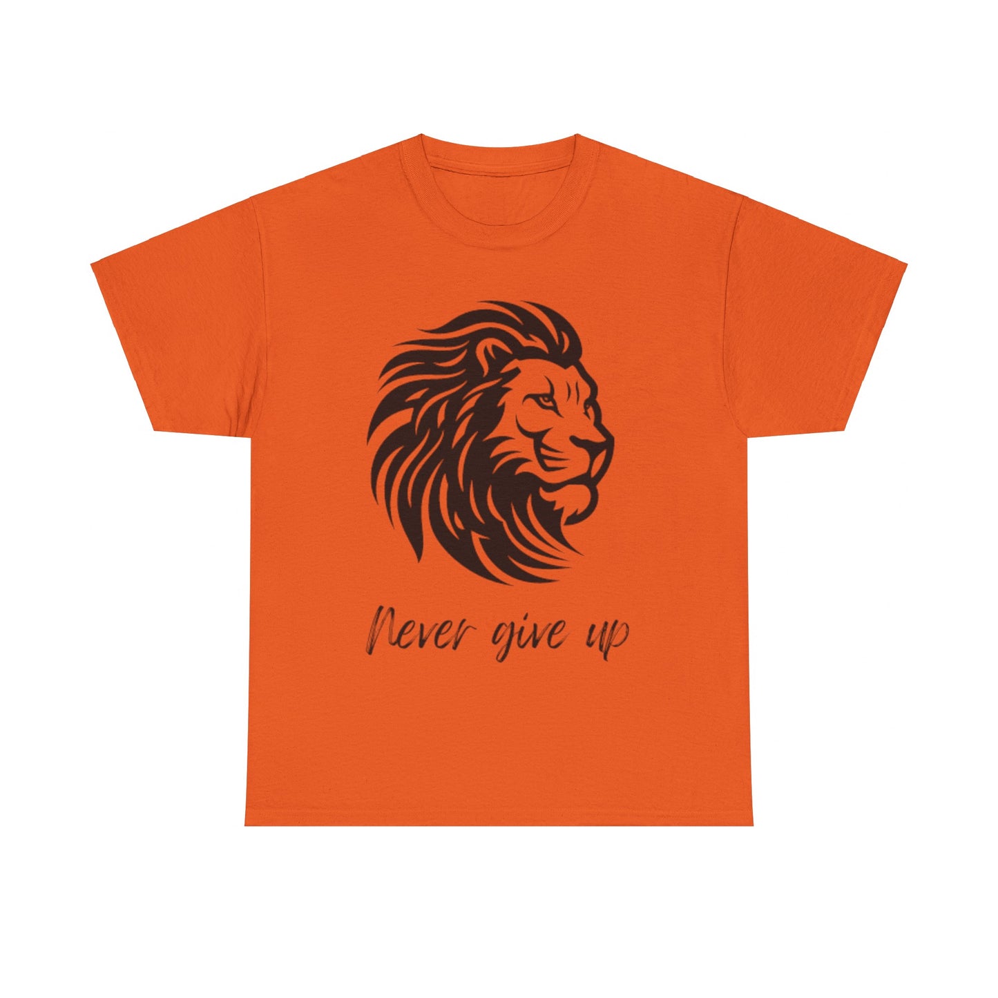 encouraging 'Never give up' Logo T-shirt - Perfect for Every Age