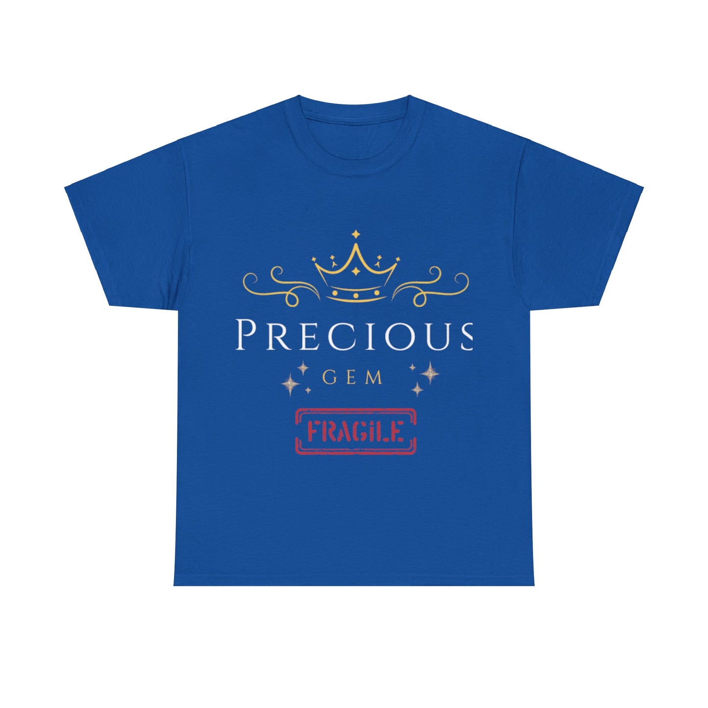 Elegant Glow: Precious Gem Fragile  Unisex Heavy Cotton T-shirt