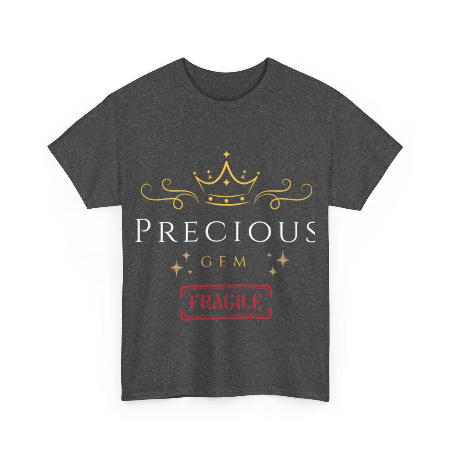 Elegant Glow: Precious Gem Fragile  Unisex Heavy Cotton T-shirt