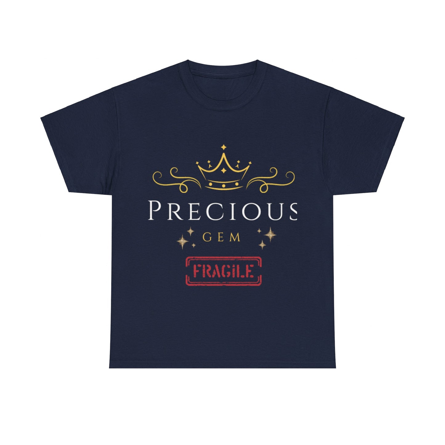 Elegant Glow: Precious Gem Fragile  Unisex Heavy Cotton T-shirt