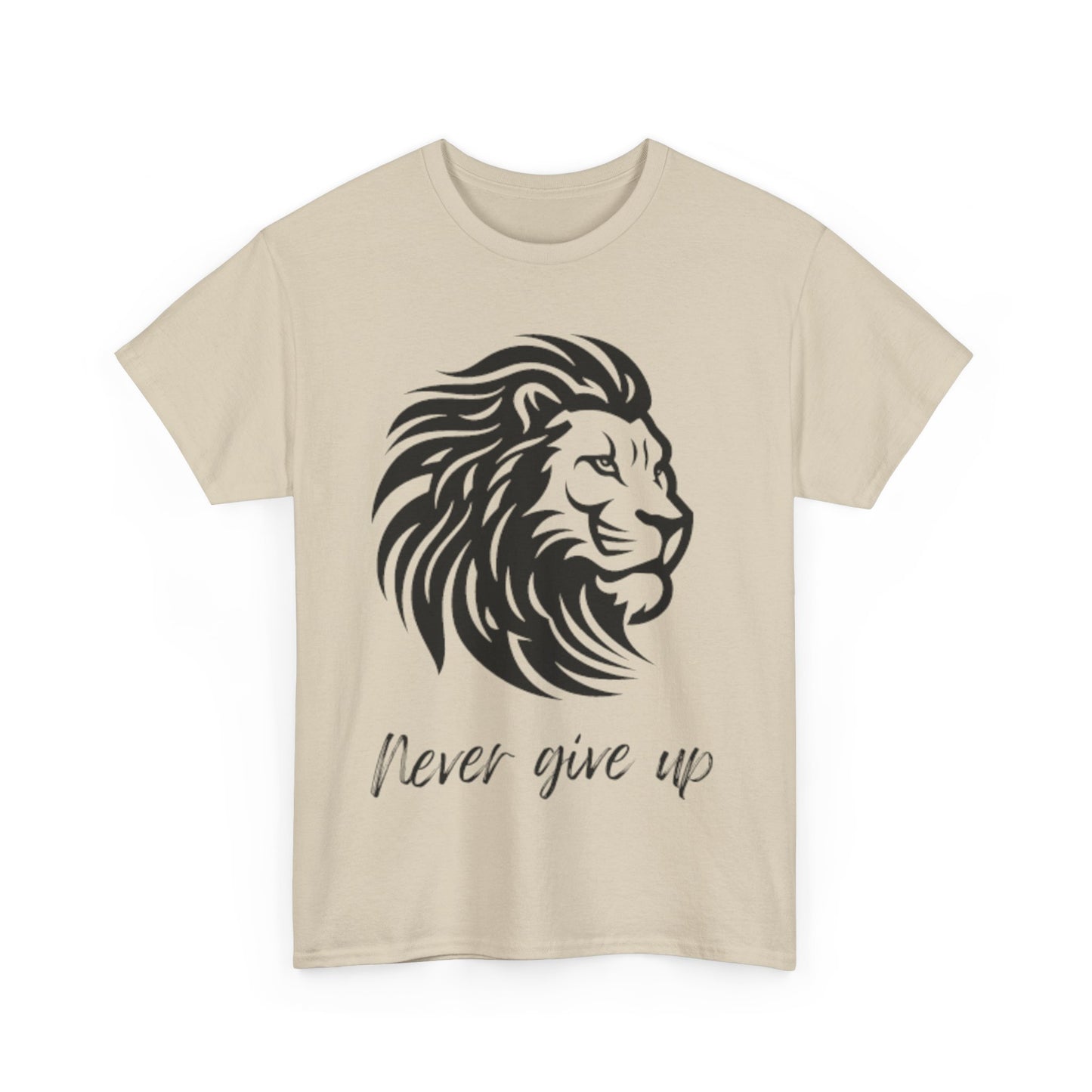 encouraging 'Never give up' Logo T-shirt - Perfect for Every Age