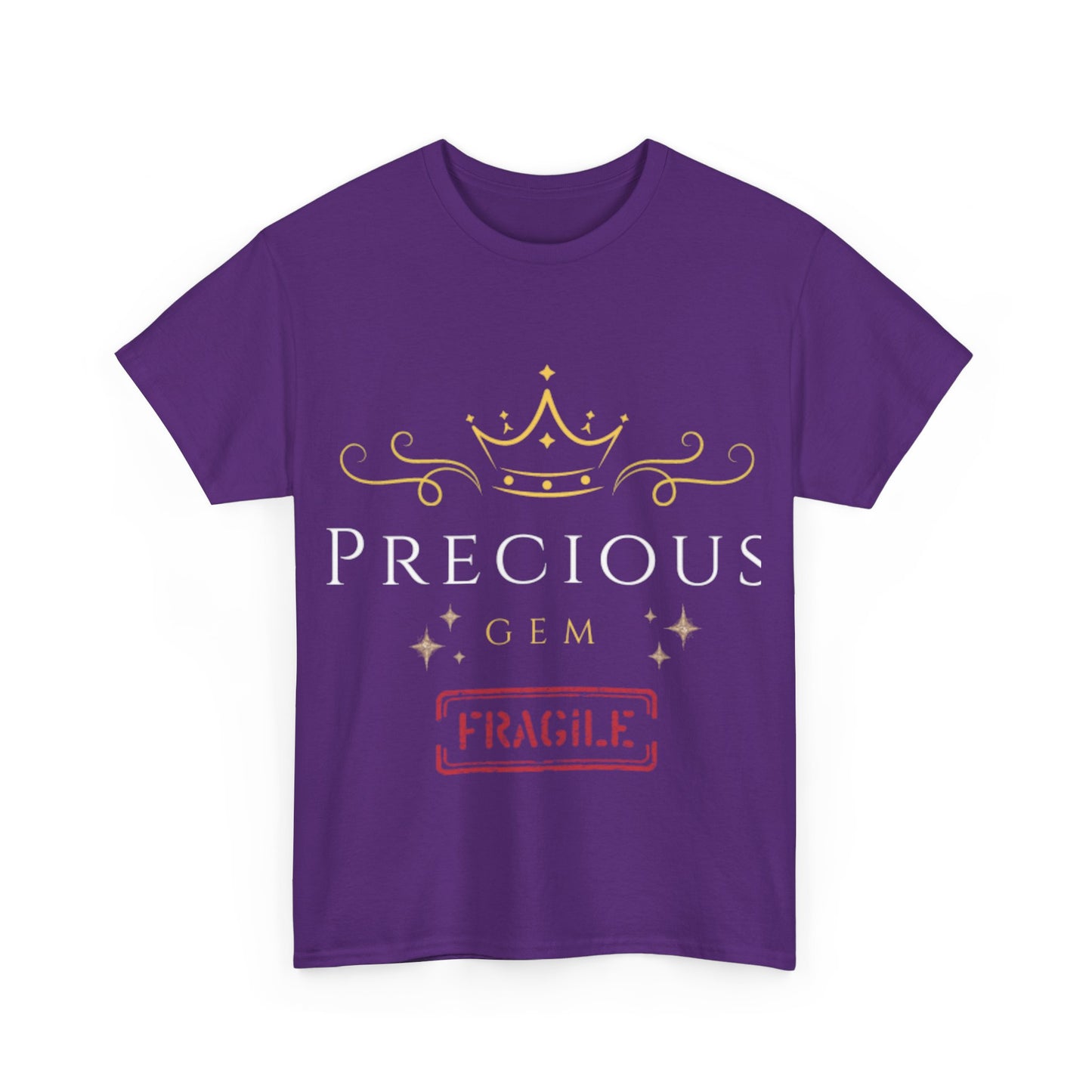 Elegant Glow: Precious Gem Fragile  Unisex Heavy Cotton T-shirt