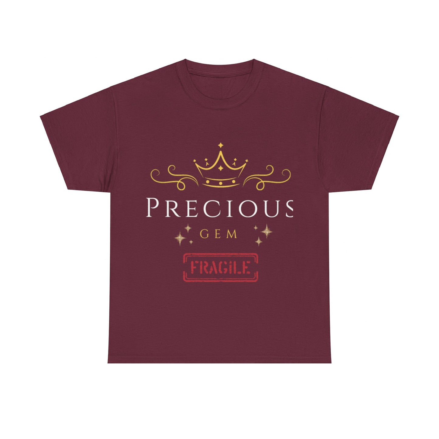 Elegant Glow: Precious Gem Fragile  Unisex Heavy Cotton T-shirt