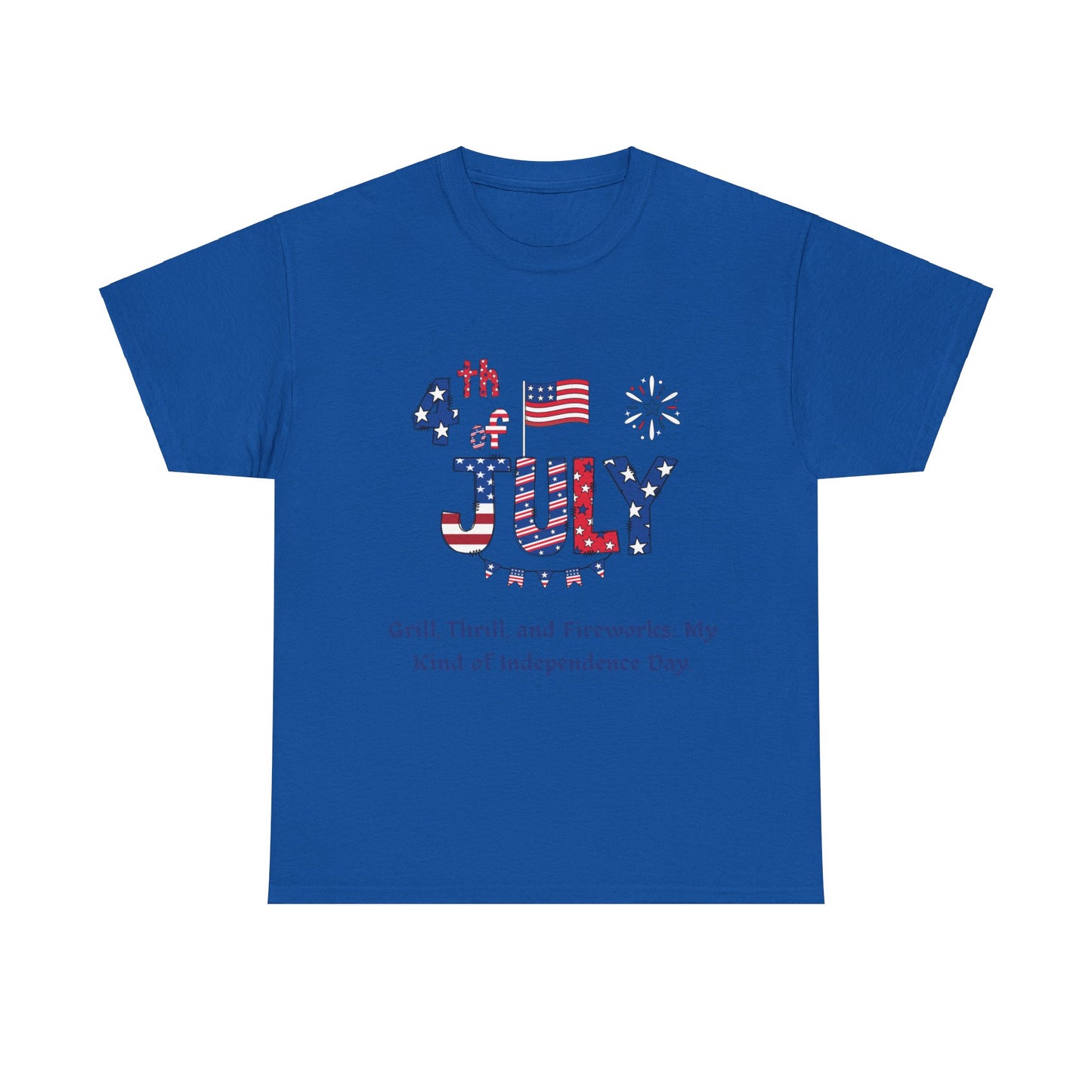 4th of July Grill, thrill and fireworks casual Unisex Heavy Cotton T-shirt