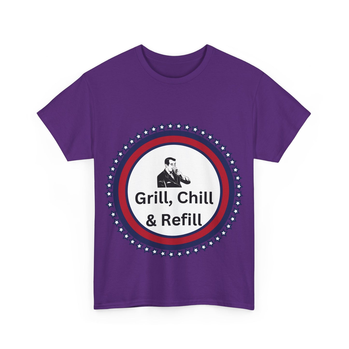 Grill, Chill & Refill humor Unisex Heavy Cotton T-shirt