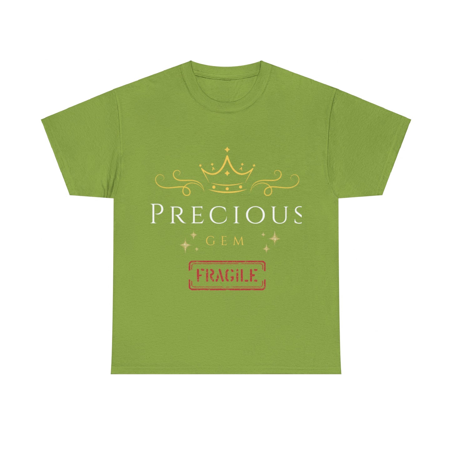 Elegant Glow: Precious Gem Fragile  Unisex Heavy Cotton T-shirt