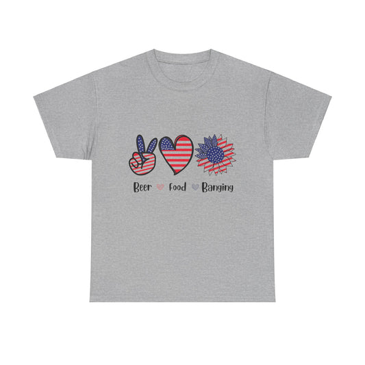 July 4th Beer Food Banging Unisex Heavy Cotton T-shirt