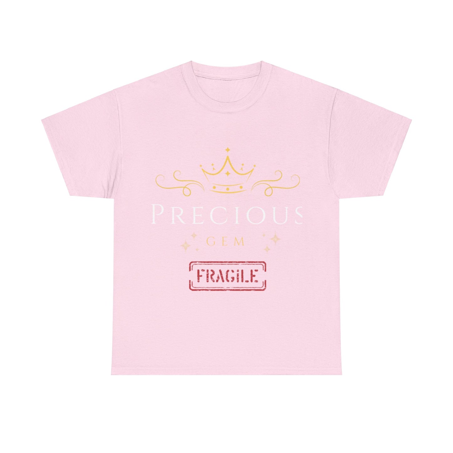 Elegant Glow: Precious Gem Fragile  Unisex Heavy Cotton T-shirt