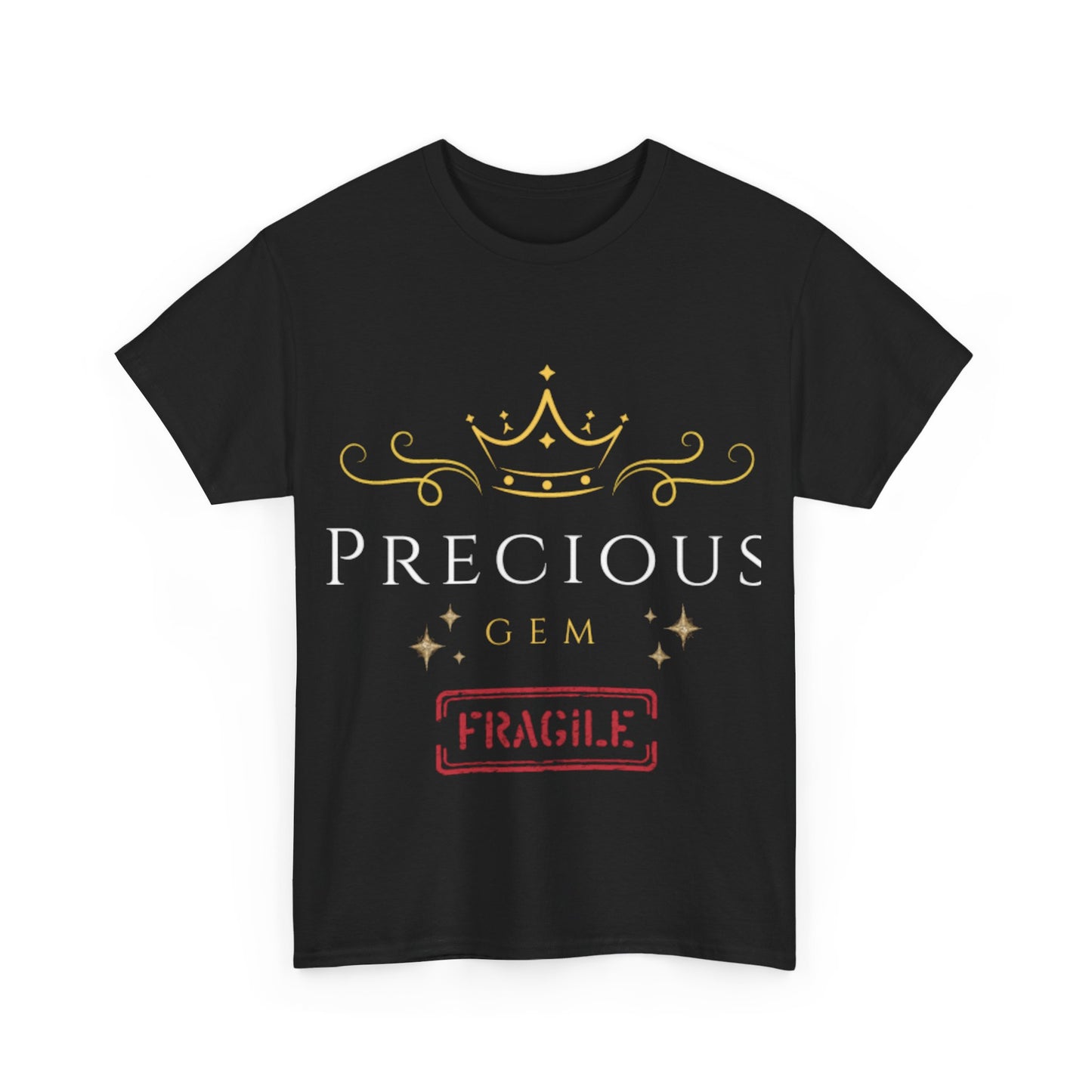 Elegant Glow: Precious Gem Fragile  Unisex Heavy Cotton T-shirt