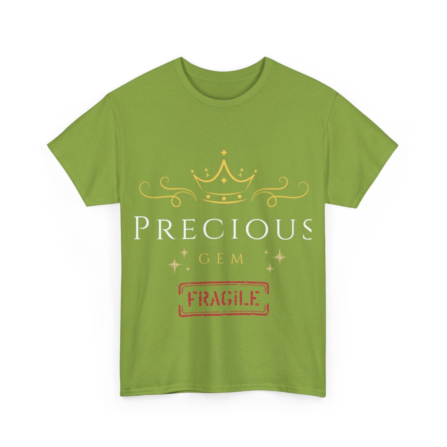 Elegant Glow: Precious Gem Fragile  Unisex Heavy Cotton T-shirt