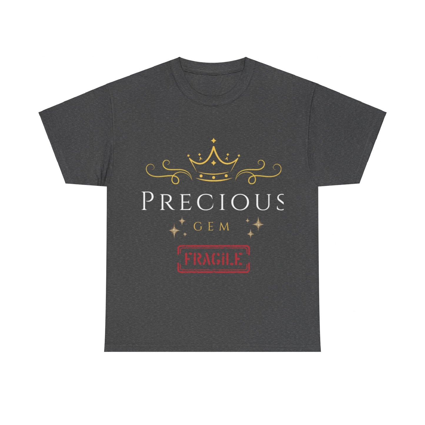 Elegant Glow: Precious Gem Fragile  Unisex Heavy Cotton T-shirt