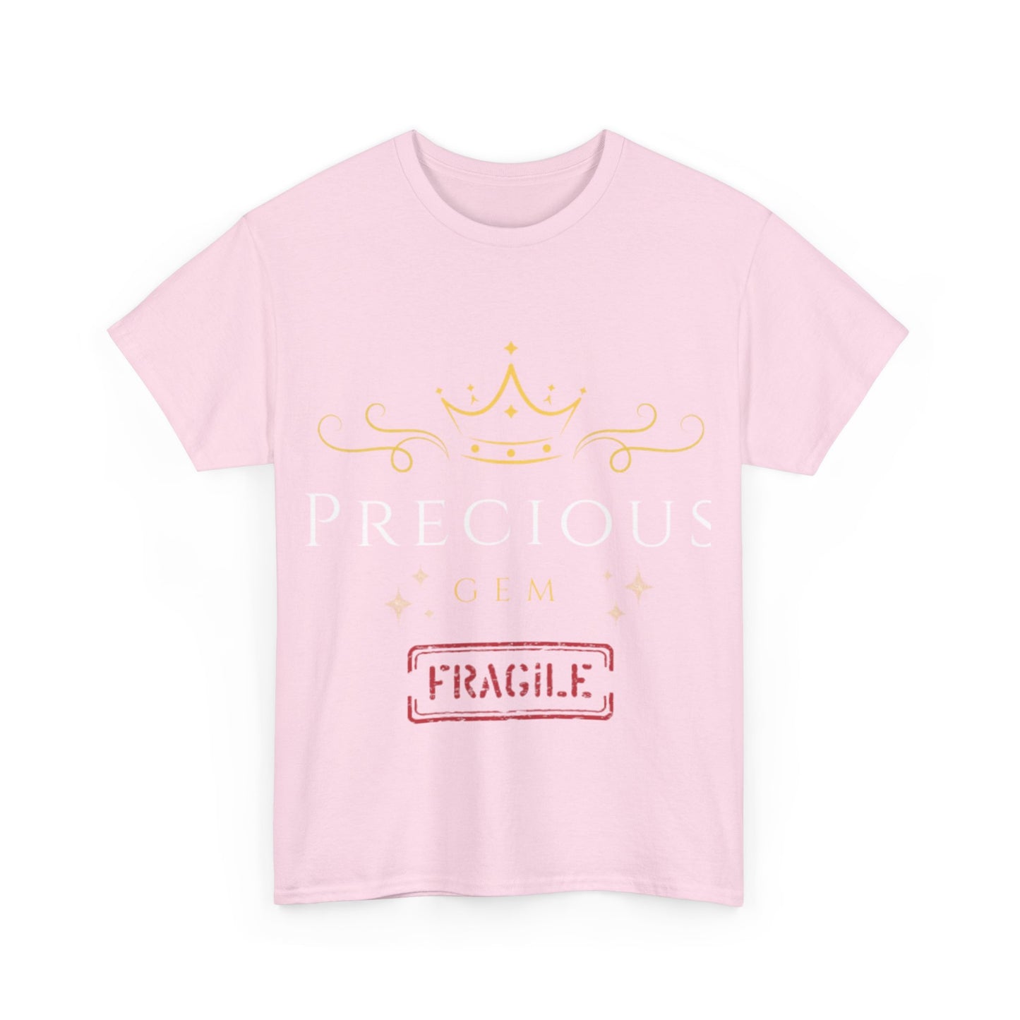 Elegant Glow: Precious Gem Fragile  Unisex Heavy Cotton T-shirt