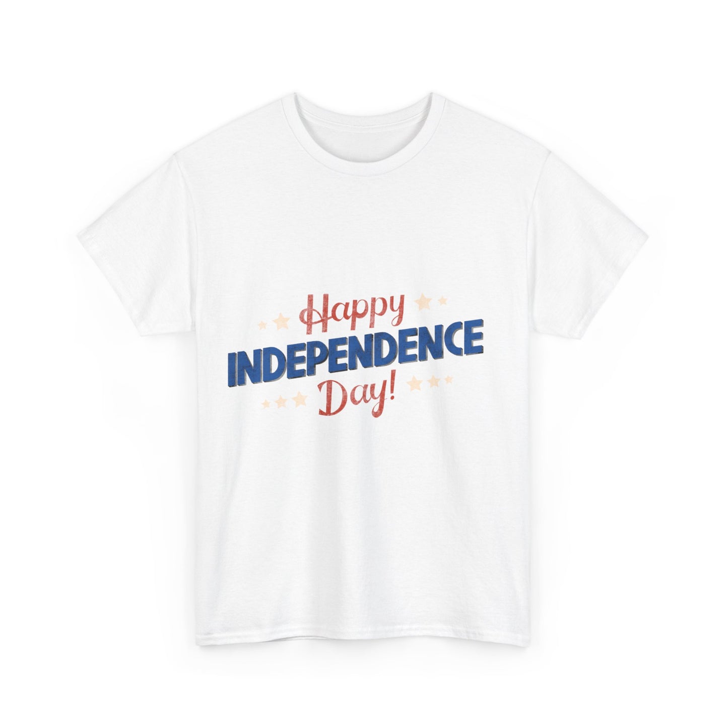 Casual "Happy Independence Day" Unisex Heavy Cotton T-shirt