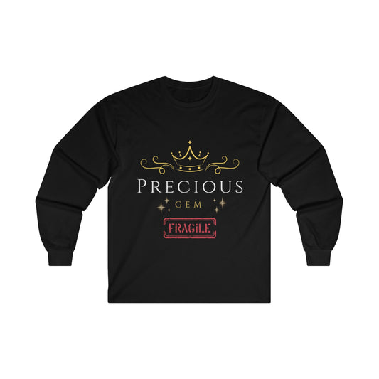 Elegant Glow: Precious Gem Fragile Unisex Ultra Cotton Long Sleeve