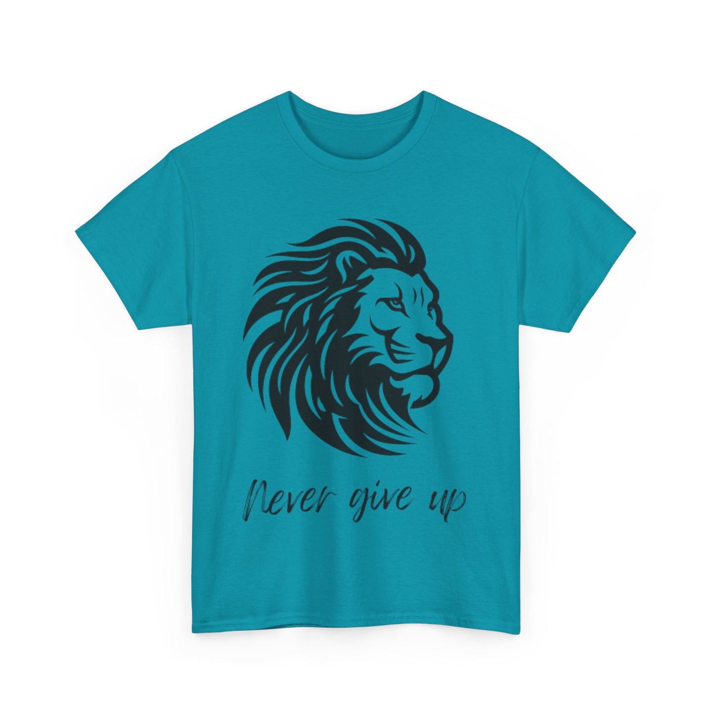 encouraging 'Never give up' Logo T-shirt - Perfect for Every Age