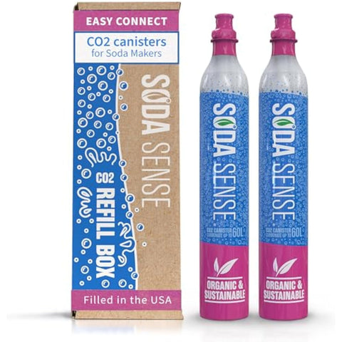 Refillable CO2 Canister 2-Pack 60L - Quick-Connect for SodaStream (ART, TERRA, DUO)