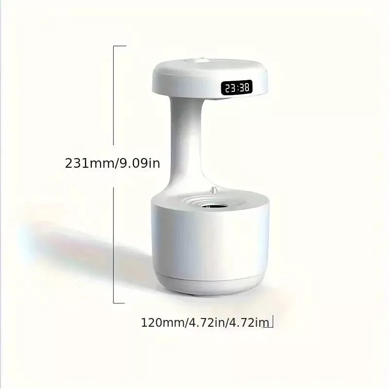 Anti-Gravity Humidifier With Clock Water Drop Backflow Aroma Diffuser