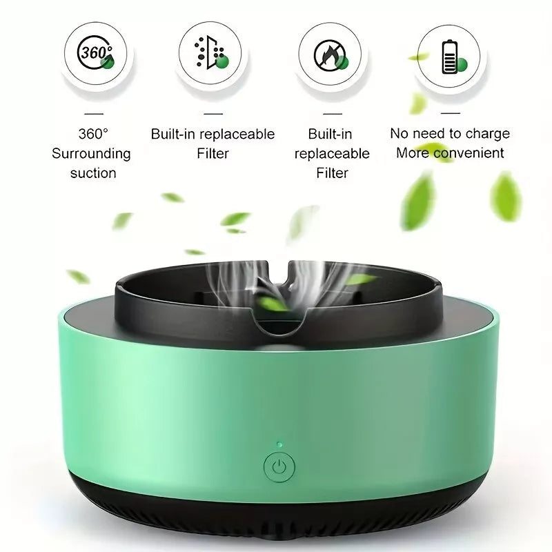 Smokeless Ashtray & Air Purifier – 360° Surround Smoke Remover & Cigarette Air Filter