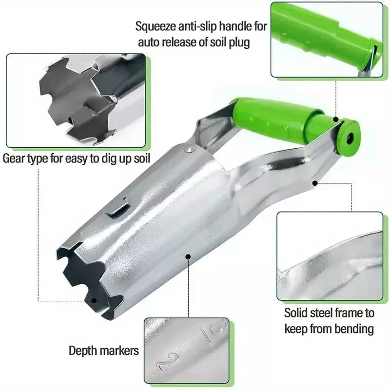 Garden Bulb Planter Tool Set – Includes Bulb Planting Tool & Dibber