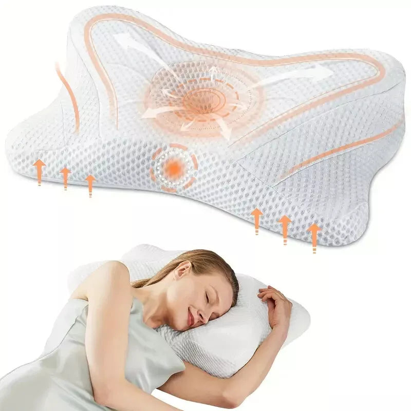 Memory Foam Pillow Contour Neck Pillow Cervical Relief Ergonomic Cervical Pillow